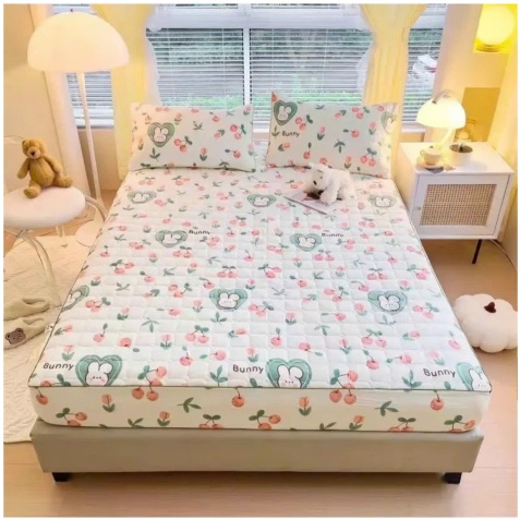 Bộ Ga Gối Trần Bông 3 Món Cotton Đũi Dệt Bông Xơ Đậu Lành – Mềm Mịn Thoáng Mát Full Size