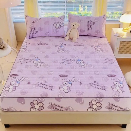 Bộ Ga Gối Trần Bông 3 Món Cotton Đũi Dệt Bông Xơ Đậu Lành – Mềm Mịn Thoáng Mát Full Size