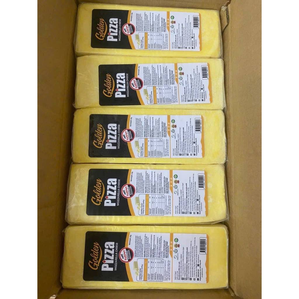 1 KHỐI PHÔ MAI MOZZARELLA KÉO SỢI GOLDEN CHEESE (1 khối 2KG) - làm hotdog, phô mai que, pizza, bánh đồng xu