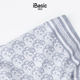 Bộ mặc nhà nam iBasic lụa satin họa tiết iB tay ngắn HOMM018