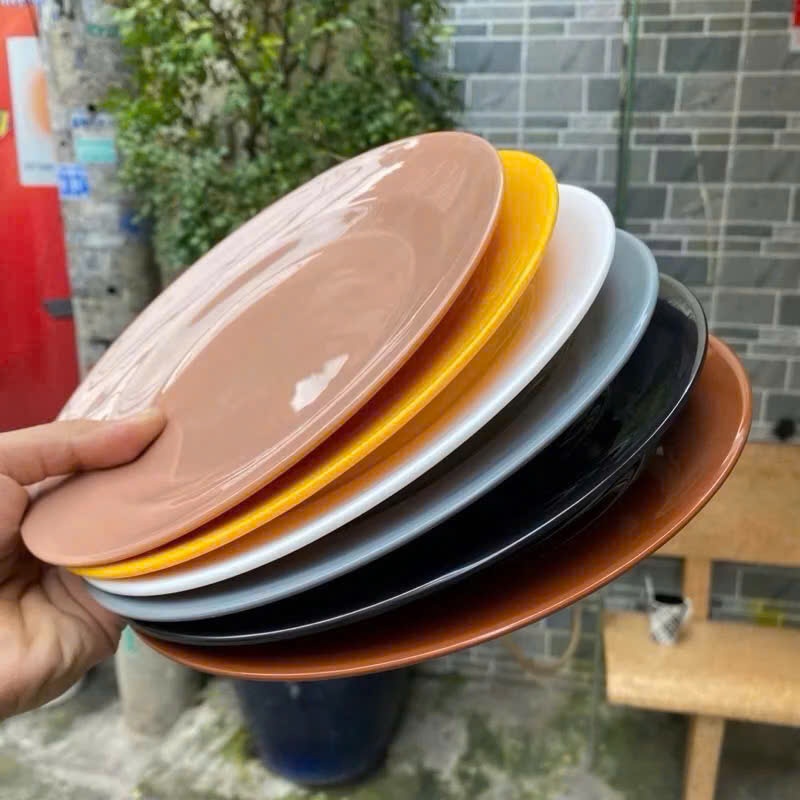 Set 10 dĩa nhưa BKP Kích thước (23x2cm) dùng để đựng thức ăn - 10 dĩa nhựa tròn (23cm) nhiều màu