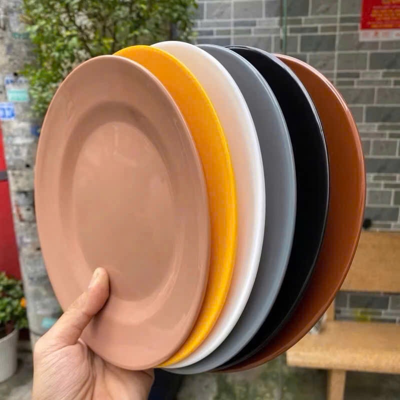 Set 10 dĩa nhưa BKP Kích thước (23x2cm) dùng để đựng thức ăn - 10 dĩa nhựa tròn (23cm) nhiều màu