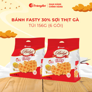 Bánh trứng sữa sợi gà Belgi Fasty Tràng An 30% SỢI GÀ thơm ngon dinh dưỡng 6 gói/túi, 12 túi/thùng