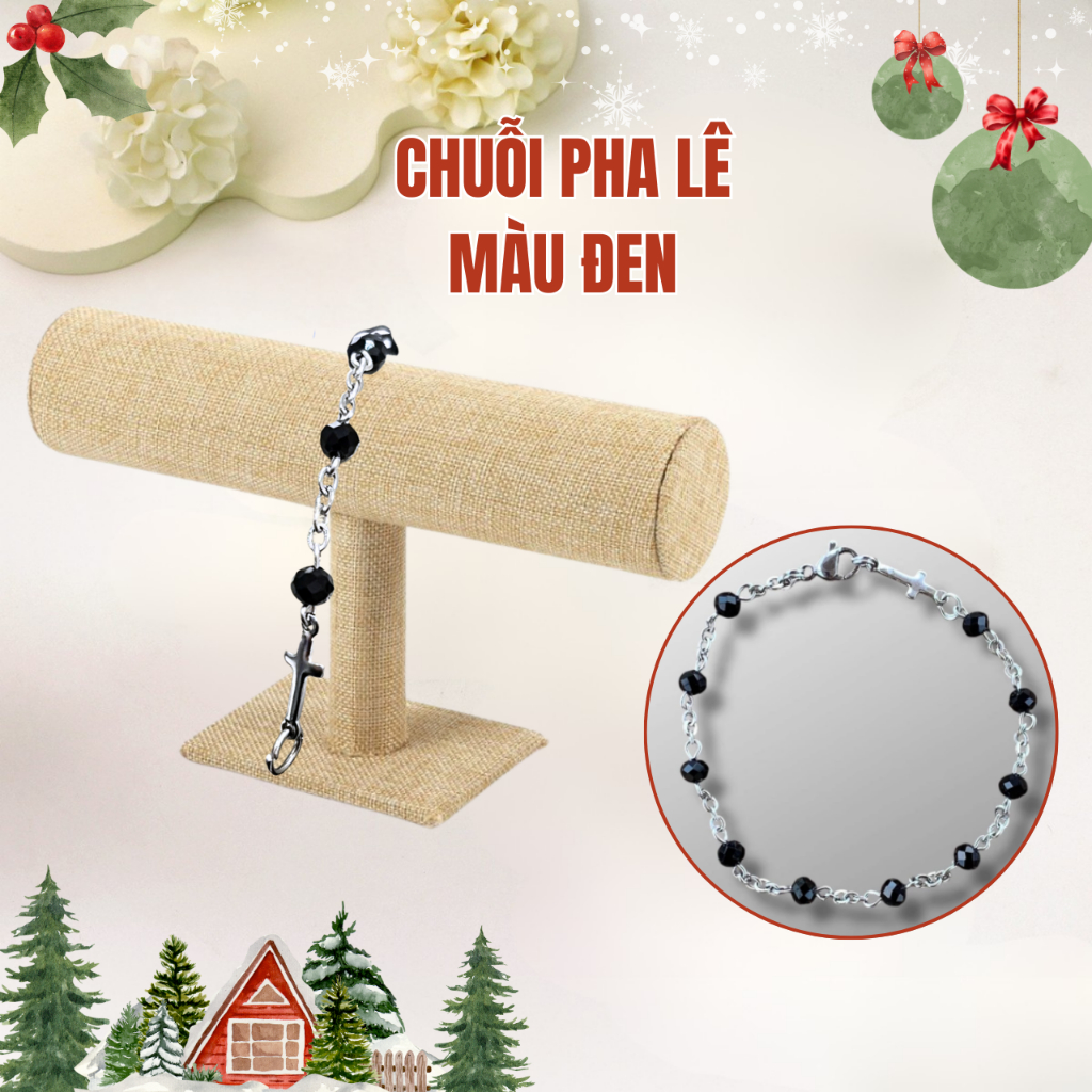 Chuỗi Mân Côi Đeo Tay Pha Lê 10 Hạt Đơn 4ly Nhỏ Xinh, Màu Sắc Đẹp Mắt