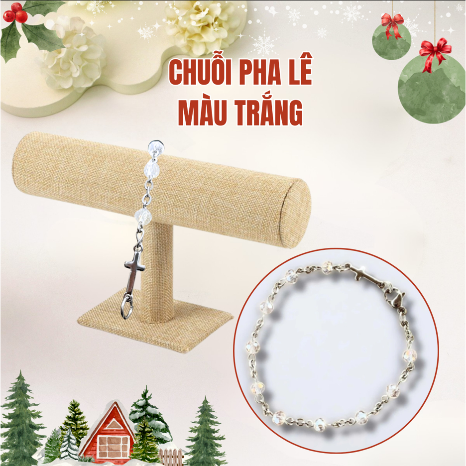 Chuỗi Mân Côi Đeo Tay Pha Lê 10 Hạt Đơn 4ly Nhỏ Xinh, Màu Sắc Đẹp Mắt
