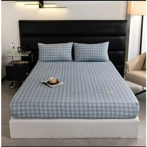 Bộ Ga Giường Cotton Đũi 3 Món Cao Cấp – Mềm Mịn Thoáng Mát, Họa Tiết Caro
