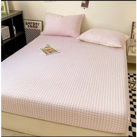 Bộ Ga Giường Cotton Đũi 3 Món Cao Cấp – Mềm Mịn Thoáng Mát, Họa Tiết Caro