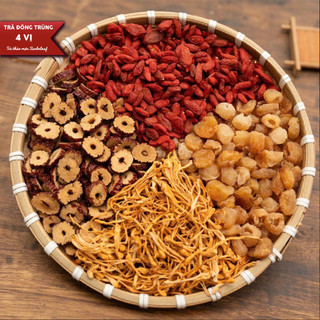[COMBO 20 GÓI] Trà Đông Trùng Tứ Vị Sunbeleaf - Tăng Cường Sinh Lực, Bồi Bổ Cơ Thể, Vị Thơm Dễ Uống