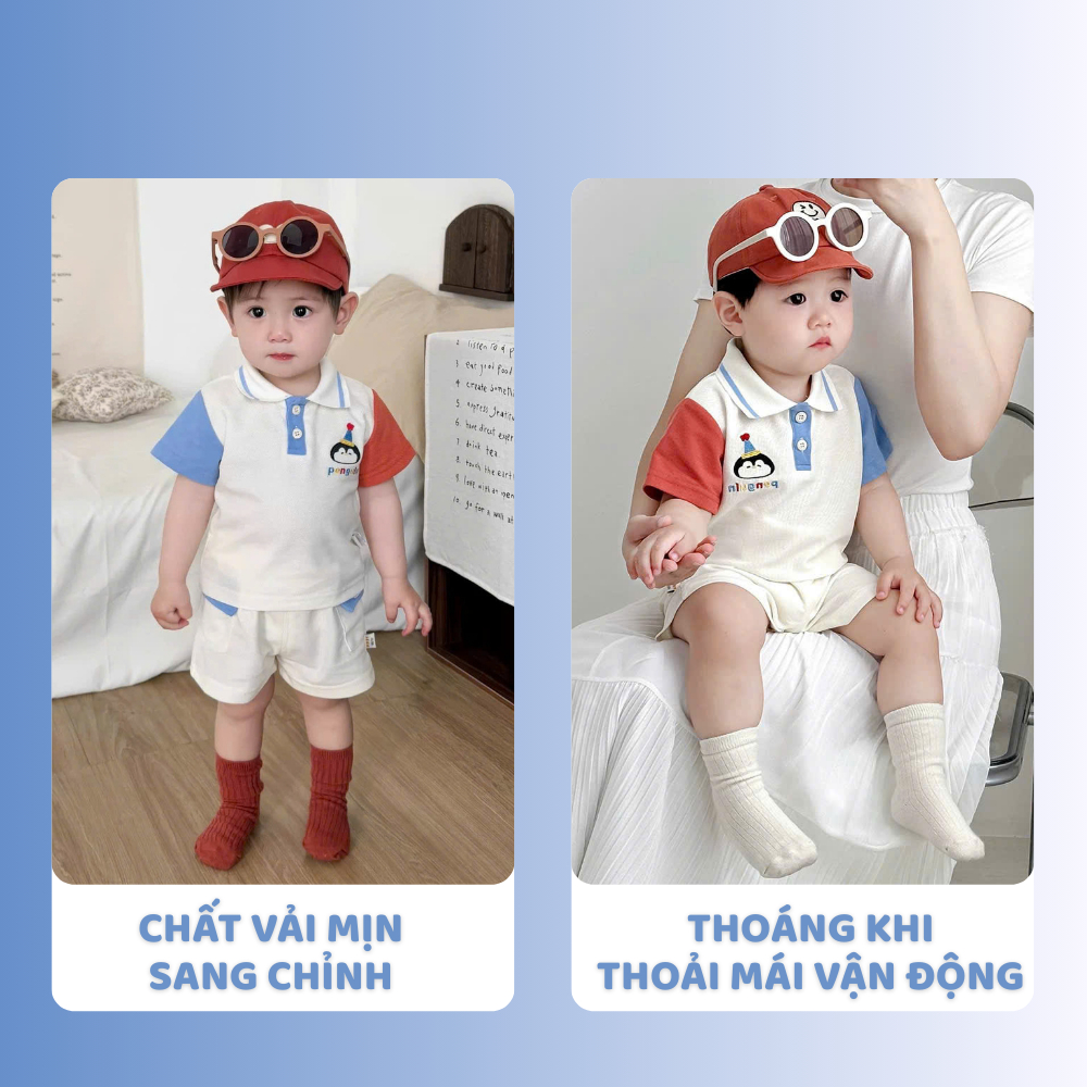 [À ƠI SHOP] N38- bộ polo chim cánh cụt penguin - a117.1741