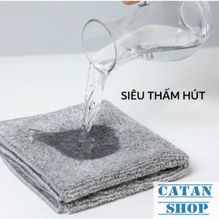 Khăn Bếp Vuông Xám 25cm Chất Liệu Than Tre Siêu Thấm Hút Làm Sạch Mọi Vết Bẩn Dễ Dàng Vệ Sinh