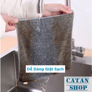 Khăn Bếp Vuông Xám 25cm Chất Liệu Than Tre Siêu Thấm Hút Làm Sạch Mọi Vết Bẩn Dễ Dàng Vệ Sinh
