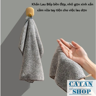 Khăn Bếp Vuông Xám 25cm Chất Liệu Than Tre Siêu Thấm Hút Làm Sạch Mọi Vết Bẩn Dễ Dàng Vệ Sinh