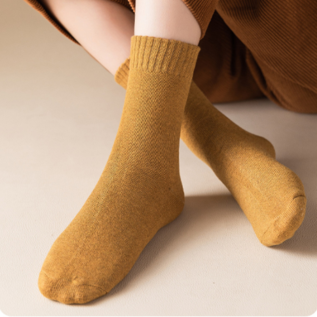 [Deal Shock] Tất vớ nam nữ chất cotton lót bông cổ vừa ấm áp giữ nhiệt, Tất nam nữ mùa đông ZANABRA T674