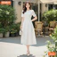 Đầm thiết kế BEMINE cổ tròn đính hoa dáng dài phù hợp đi làm, đi chơi-B422
