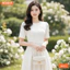 Đầm thiết kế BEMINE cổ tròn đính hoa dáng dài phù hợp đi làm, đi chơi-B422