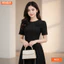 Đầm thiết kế BEMINE cổ tròn đính hoa dáng dài phù hợp đi làm, đi chơi-B422