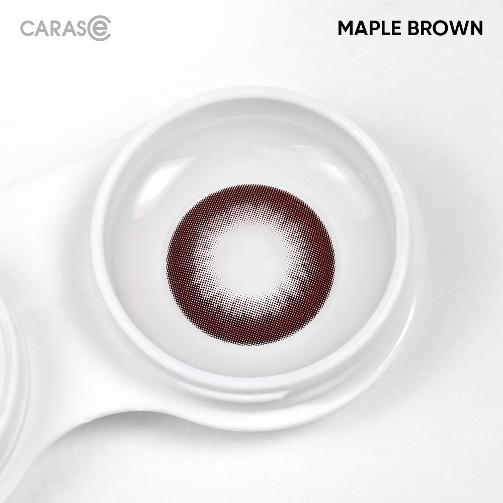 [1 chiếc] Kính áp tròng khoá ẩm 8H 1 Ngày Màu Nâu Đỏ CARASE, Lens cận MAPLE BROWN
