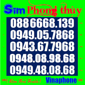 SIM SỐ ĐẸP vina 09-79,68 Sảnh Tiến, AABB T1b.2a,10a,6b,7a - Dễ Nhớ - Sim trả trước chưa đăng kí