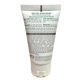 Combo 5 tuýp Sữa rửa mặt Sạch Bã Nhờn, Ngừa Khuẩn Mụn 0xy Trắng 25g