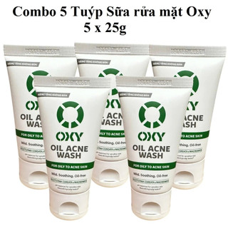 Combo 5 tuýp Sữa rửa mặt Sạch Bã Nhờn, Ngừa Khuẩn Mụn 0xy Trắng 25g