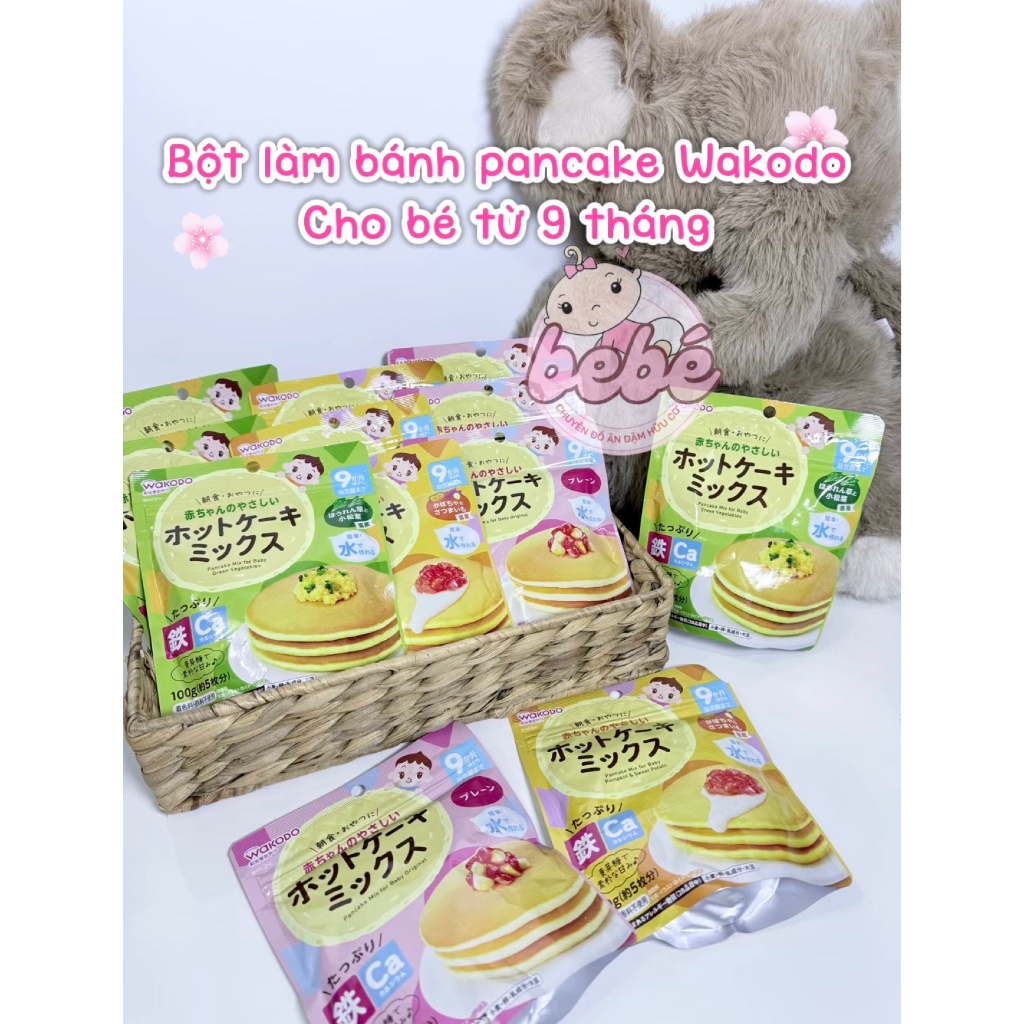 Bột làm bánh pancake Morinaga, Wakodo Nhật Bản cho bé. Bột làm bánh pancake cho bé