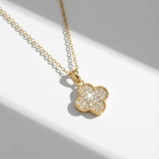 Dây chuyền bạc nữ LAMY Lucky Four Leaf Necklace Gold 6385