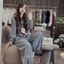 Set bộ nỉ xám bi GUMIN thiết kế áo in họa tiết hình voi kèm quần bom bo chun gấu sang chảnh tiểu thư