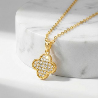 Dây chuyền bạc nữ LAMY Lucky Four Leaf Necklace Gold 6385