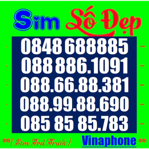 SIM SỐ ĐẸP Vina 09 Tứ Quý giữa, Tr1b,4a,6a,7a - Dễ Nhớ, SIM Trả trước, chưa đăng kí, chưa kích hoạt