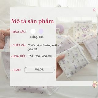 Quần lót nữ cao cấp cotton dày dặn thấm hút thoáng khí họa tiết hoa nhí xinh xắn cute DEVARI L1133