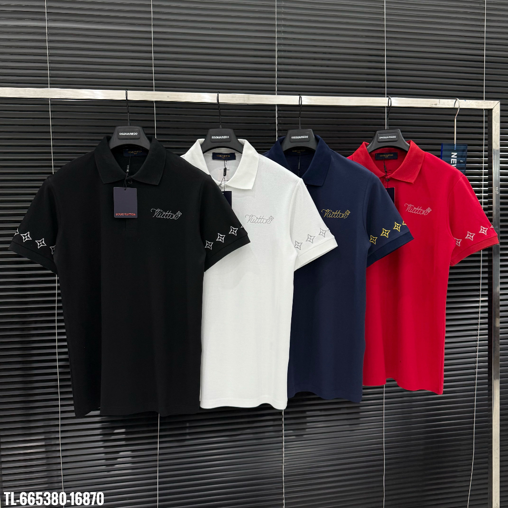 ÁO polo nam cổ tròn họa tiết tay ngắn phong cách trẻ trung chuẩn from