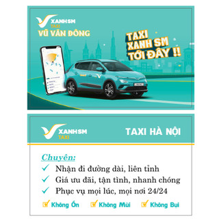 In Danh Thiếp – Name Card – Card Taxi Xanh SM – Business Card - Thiết Kế Theo Yêu Cầu - 1 hộp 100 cái