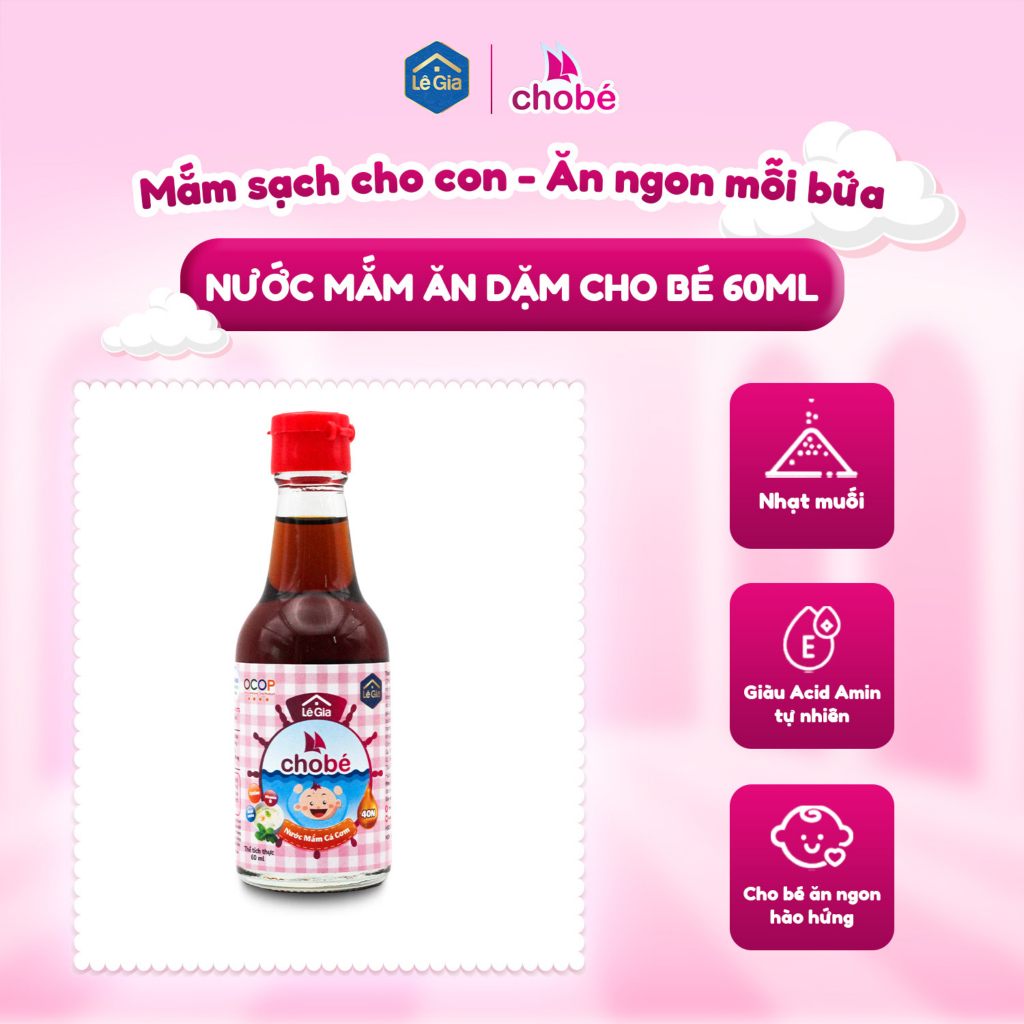Nước mắm ăn dặm Lê Gia, Thuyền Xưa, Anpaso cho bé từ 1 tuổi