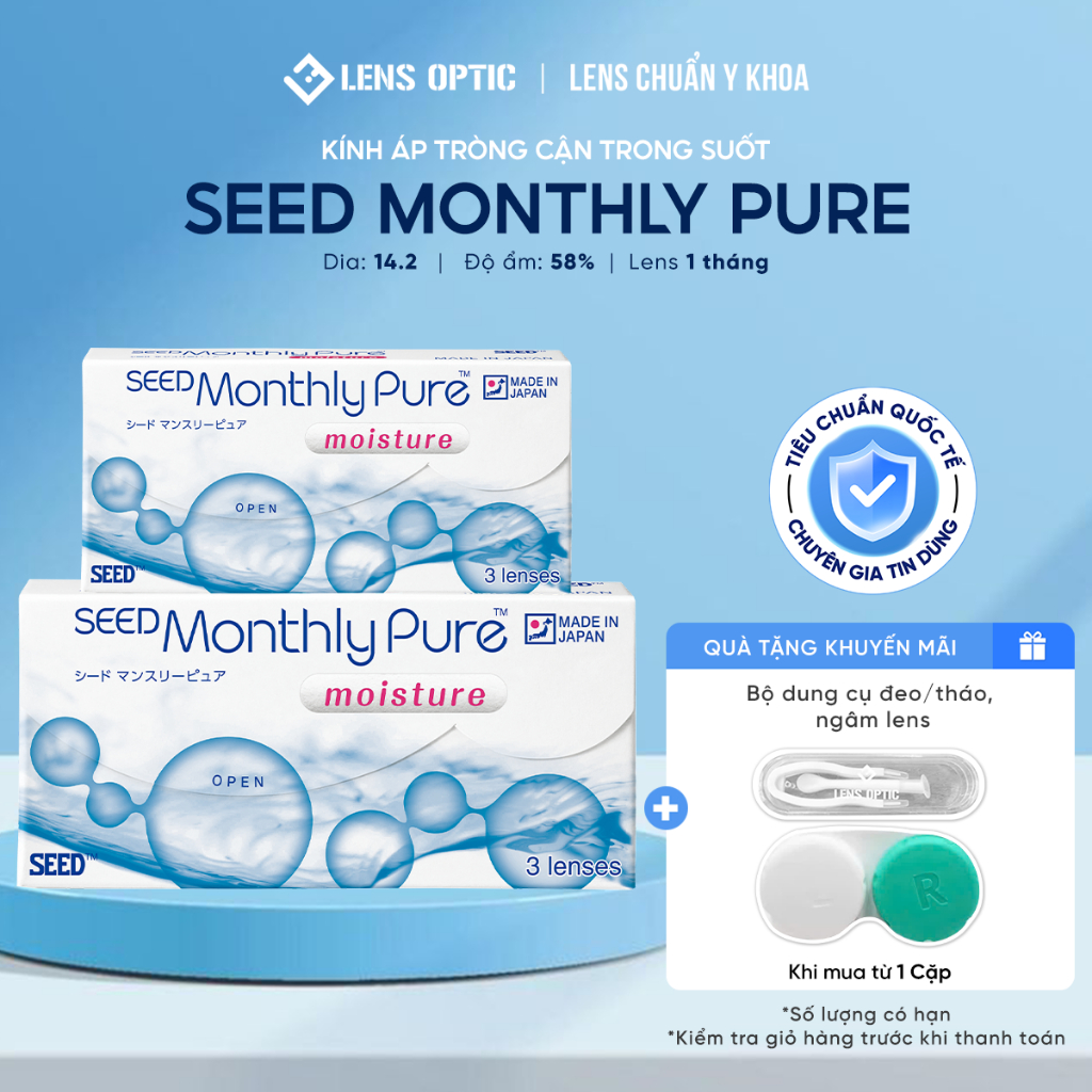 Kính Áp Tròng LENS OPTIC Không Màu Lens SEED MonthlyPure Moisture 1 ...
