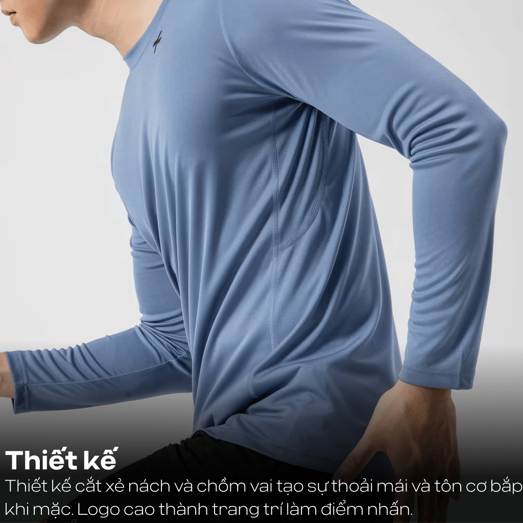 [MUA 4 GIẢM 20%]Áo dài tay nam thể thao Essential tập Gym, Pickleball co giãn, thấm hút tốt Coolmate FW