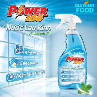 Nước lau kính POWER100 Hương Bạc Hà 500ml