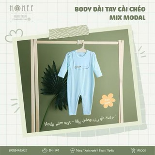Body dài tay cài chéo mix modal Hrnee