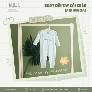 Body dài tay cài chéo mix modal Hrnee