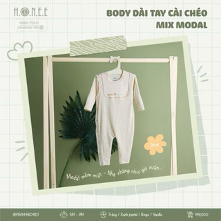Body dài tay cài chéo mix modal Hrnee