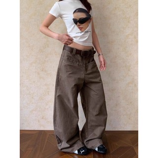(sẵn)Quần kaki ống rộng cạp trễ màu nâu và be trơn túi ngang unisex cá tính QKK011 - Tiktik