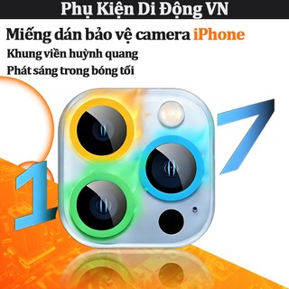 Kính cường lực bảo vệ camera, kiểu dạ quang,chống trầy xước, chống mài mòn,dùng cho iPhone 17 16 15 14 13 12 11 Pro Max