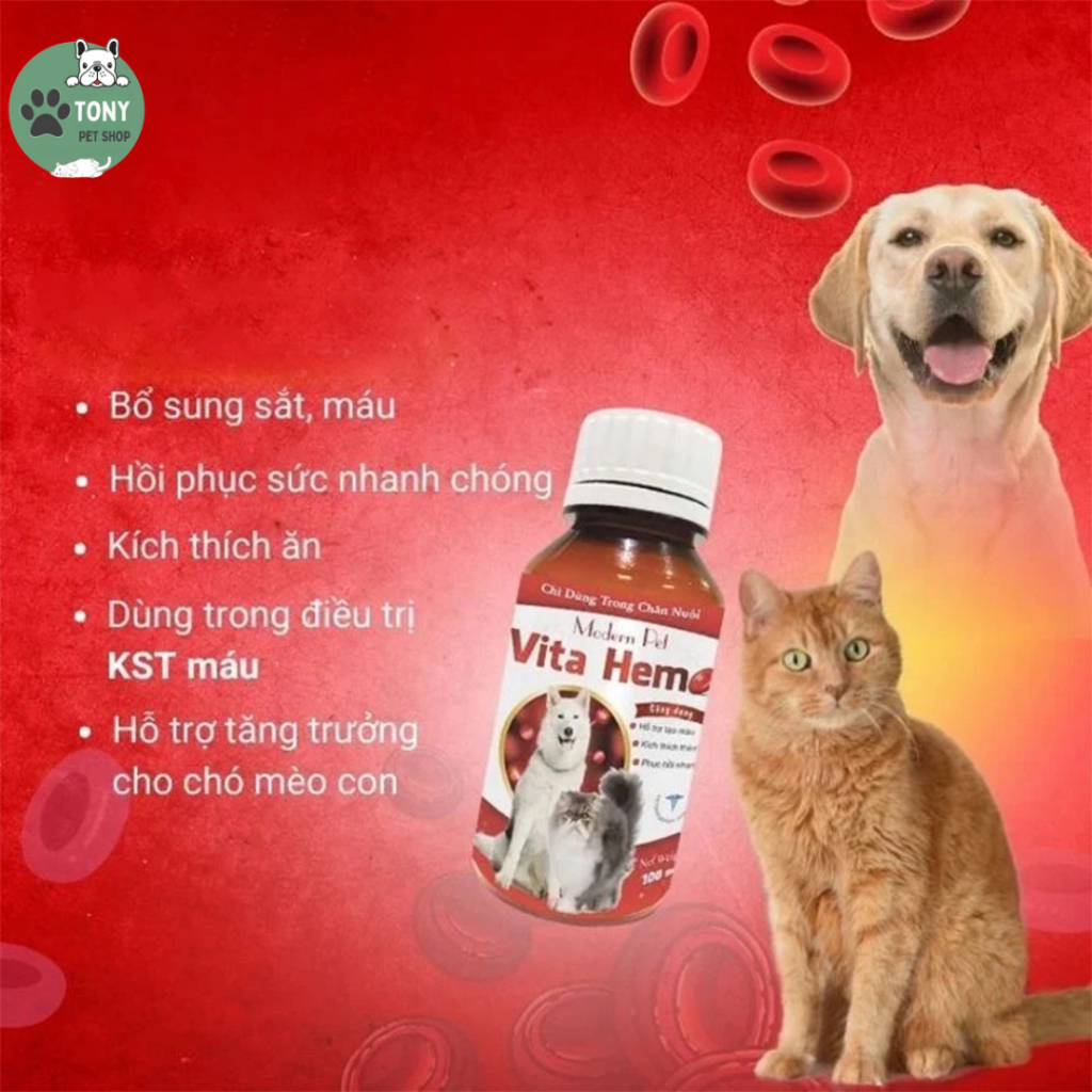 Siro bổ máu vitahem cho chó mèo dễ uống , 1 lọ nguyên 100ml