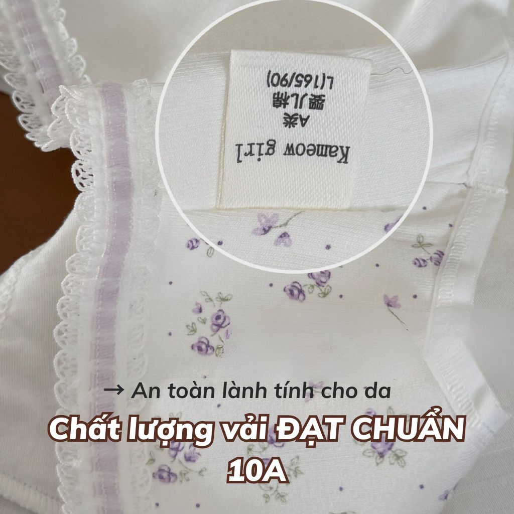 Quần lót cotton cao cấp hoạt tiết hoa nhí xinh xắn cạp vừa tôn dáng co giãn thấm hút tốt LANIXA 1133
