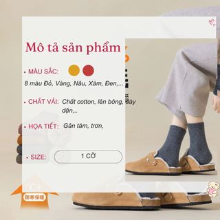 Tât nam nữ cotton gân tăm dày dặn giữu ấm- Vớ uninsex cổ cao kiểu dáng basic cổ điển sang trọng L674