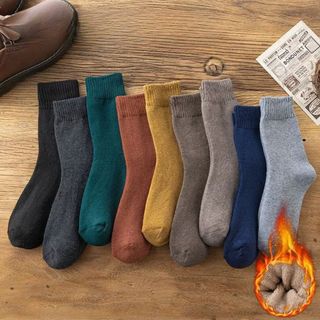 Tất cổ cao cotton gân tăm dày dặn giữ ấm - Vớ nam nữ len kiểu dáng basic nhiều màu sắc DEVARI T674