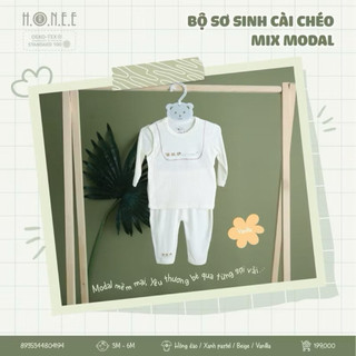Bộ sơ sinh cài chéo mix modal