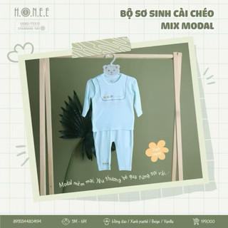 Bộ sơ sinh cài chéo mix modal