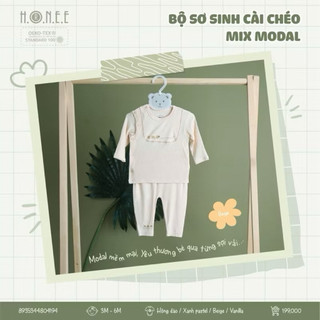 Bộ sơ sinh cài chéo mix modal