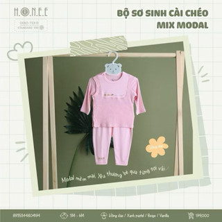 Bộ sơ sinh cài chéo mix modal
