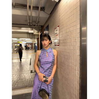 Váy sườn xám vải satin gấm Local Brand ifashionTr “chính hãng”